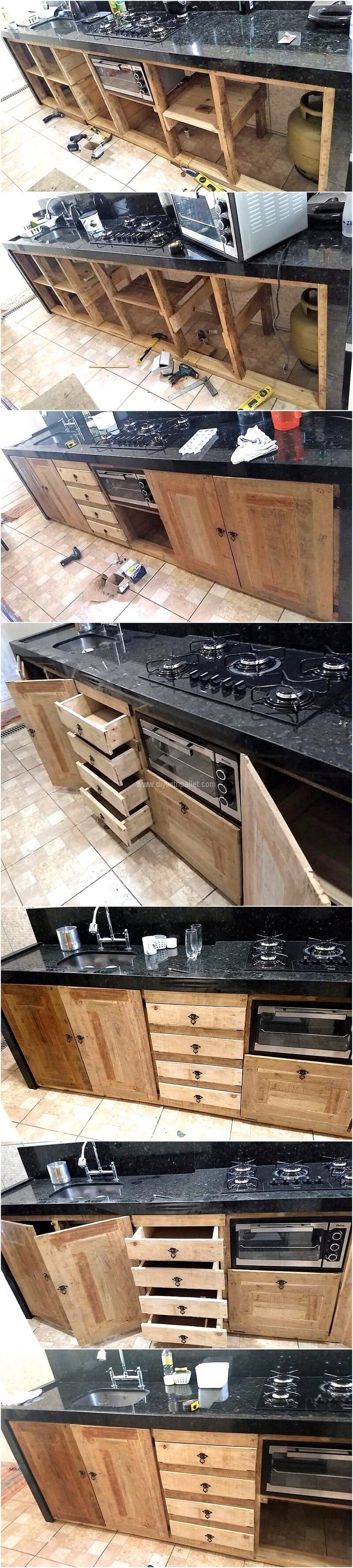 DIY pallet kitchen storage
