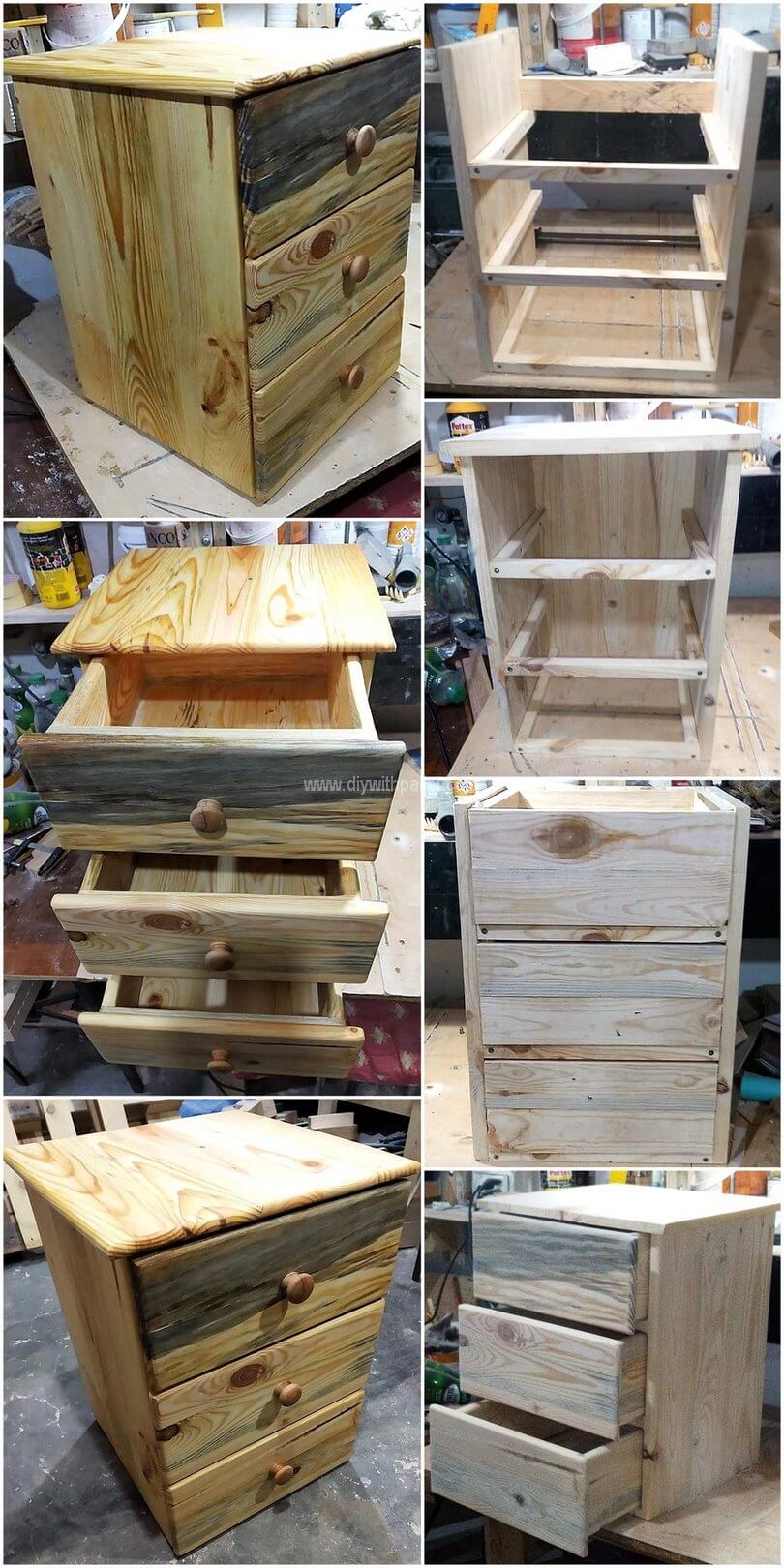 DIY pallets chest of drawers