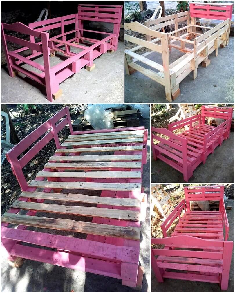 DIY pallets little princess bed