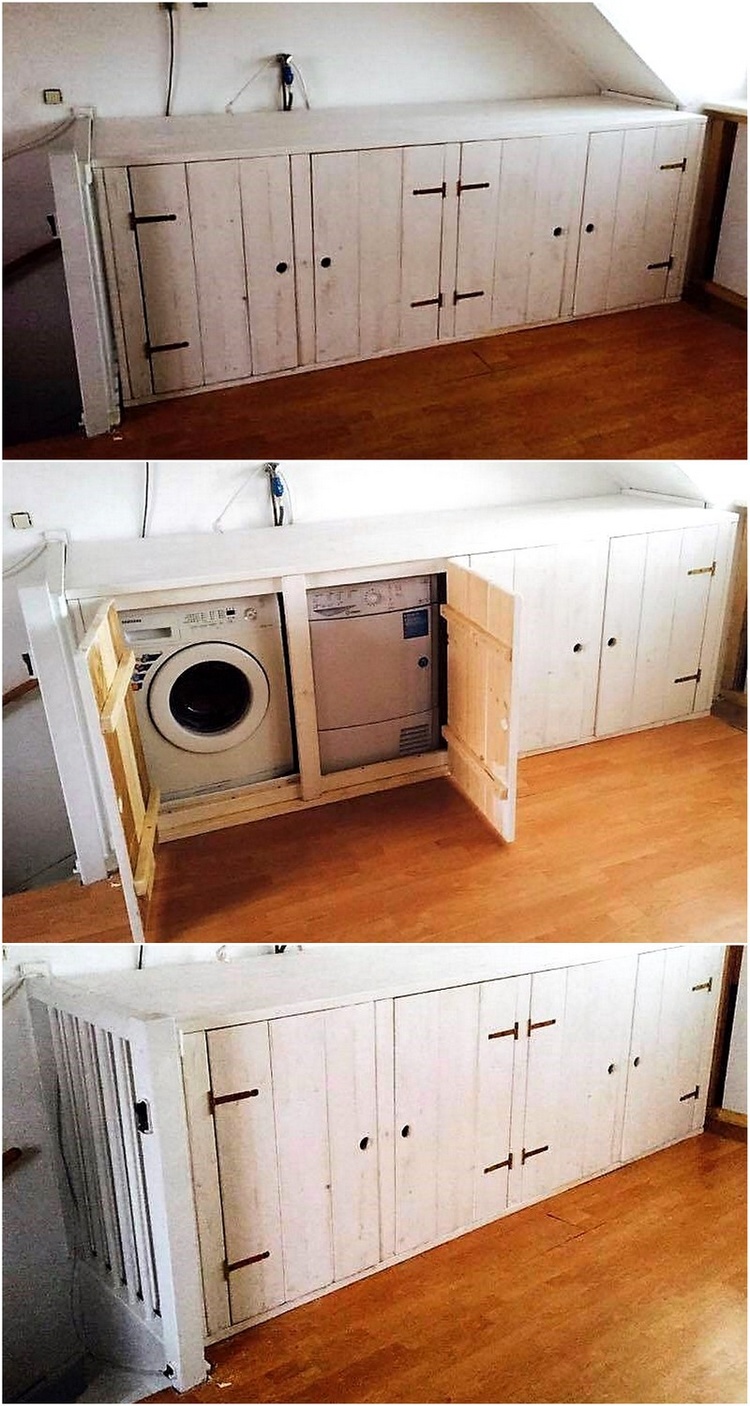Pallets Washing Machine Cabinet