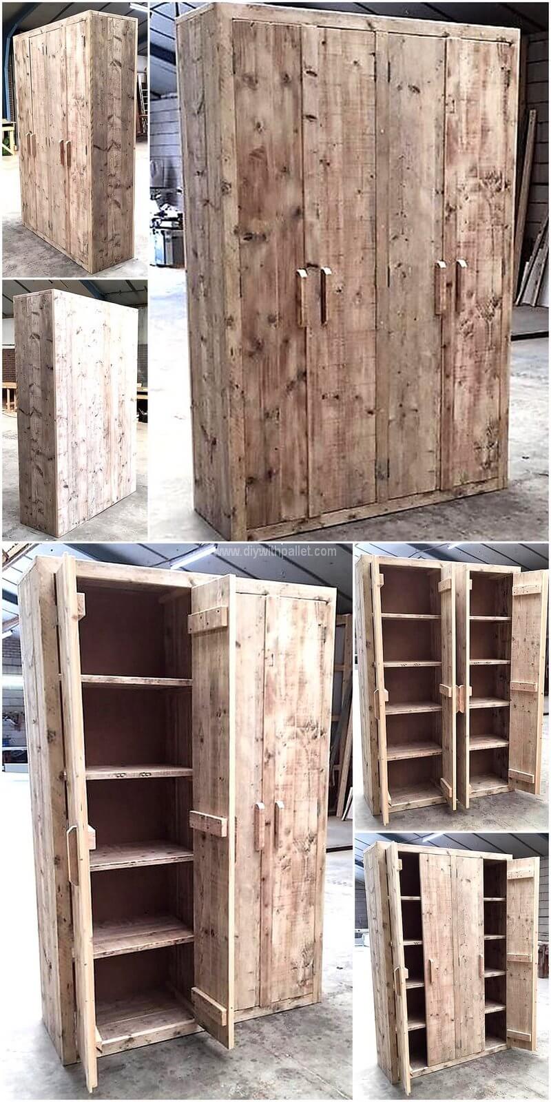 closet out of wooden pallets