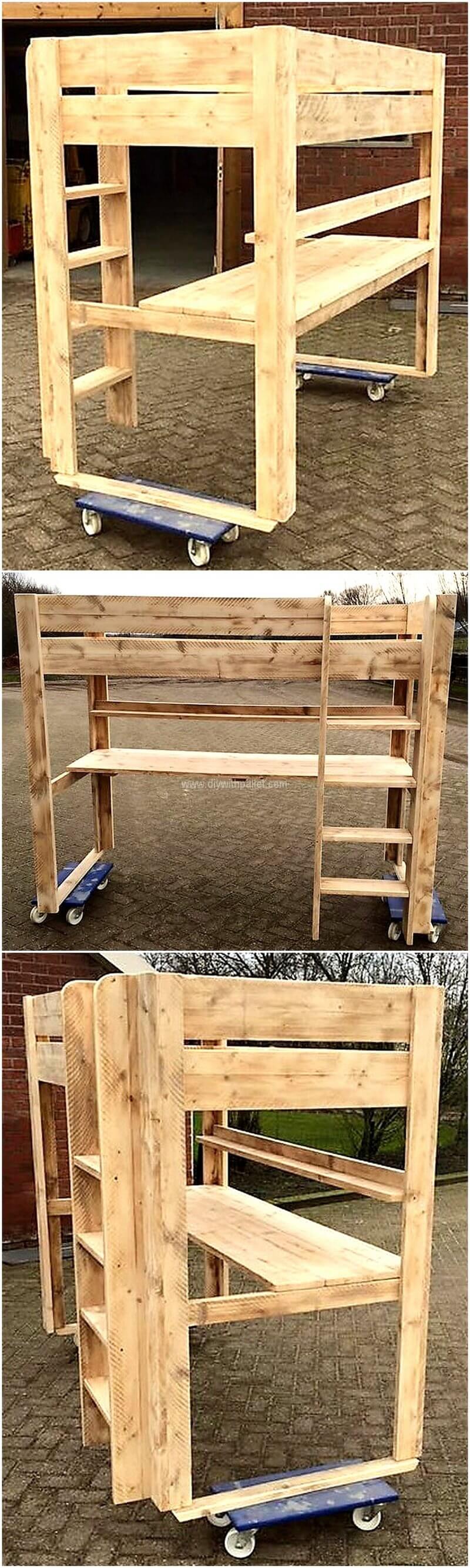 pallet bed on wheels