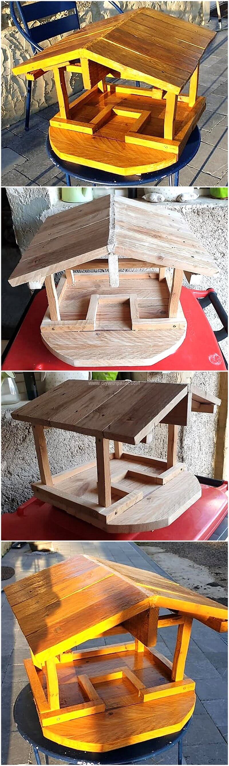 pallet bird feeder
