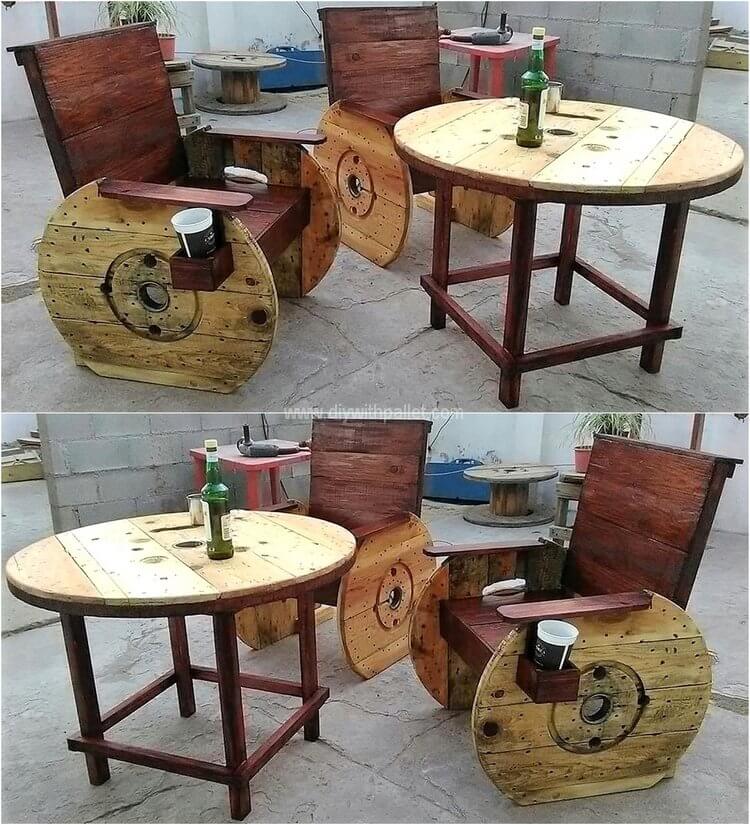 pallet cable reel recycled furniture