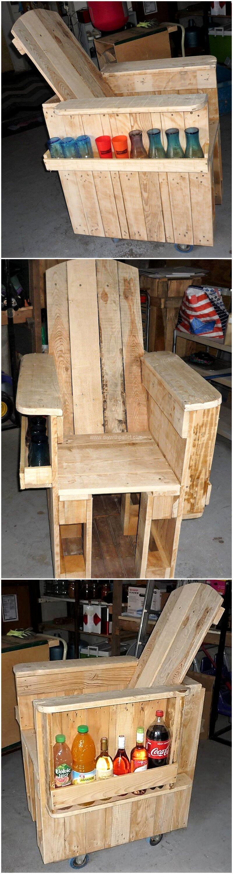 pallet chair on wheels