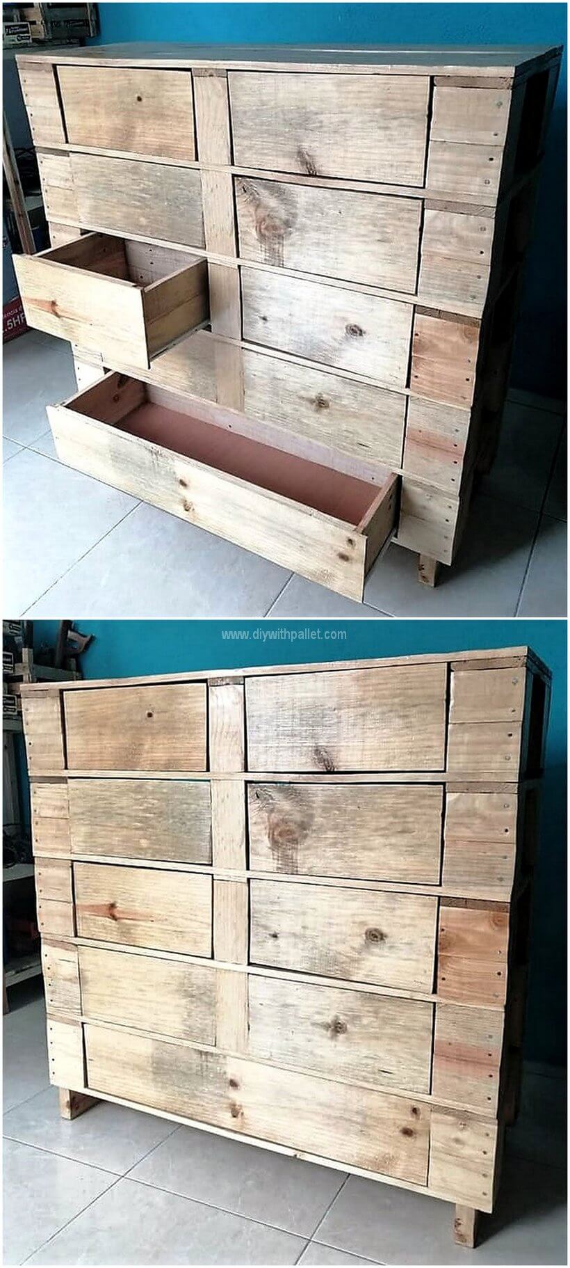 pallet chest of drawers