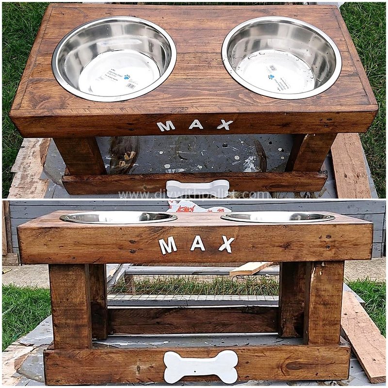 pallet dog feeding station