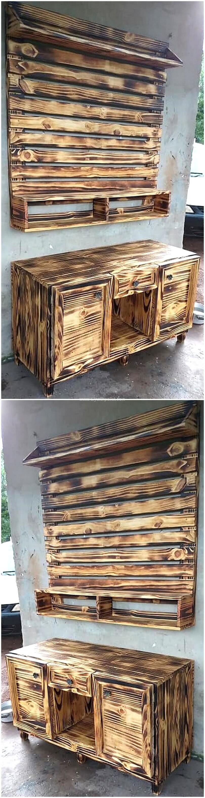 pallet entrance table and wall art