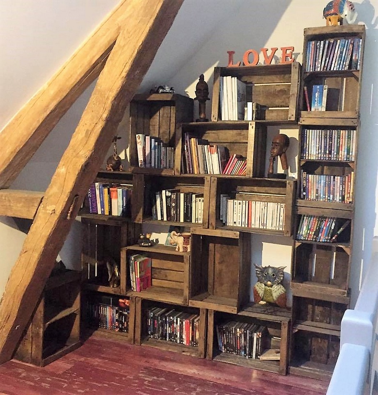 pallet fruit crates bookshelves