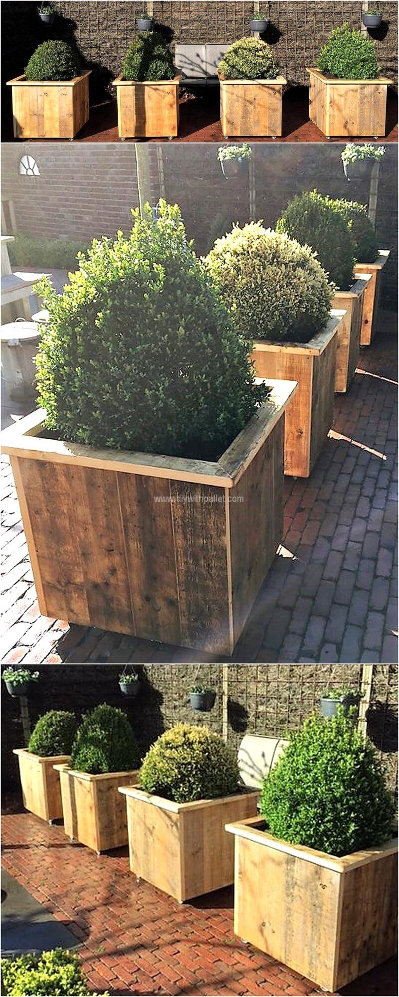 pallet planters on wheels