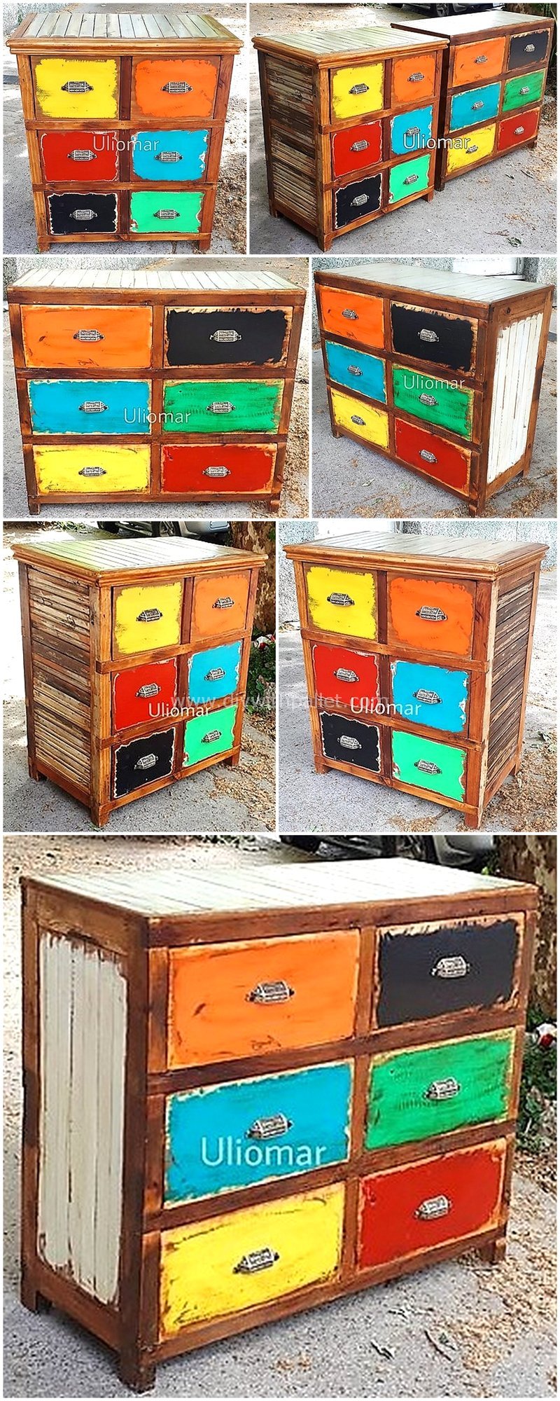 pallet rustic chest of drawers