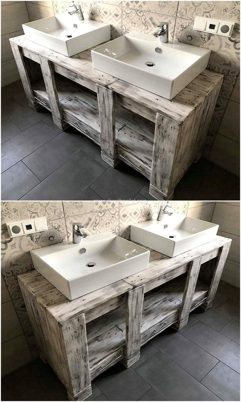 pallet rustic sink stand