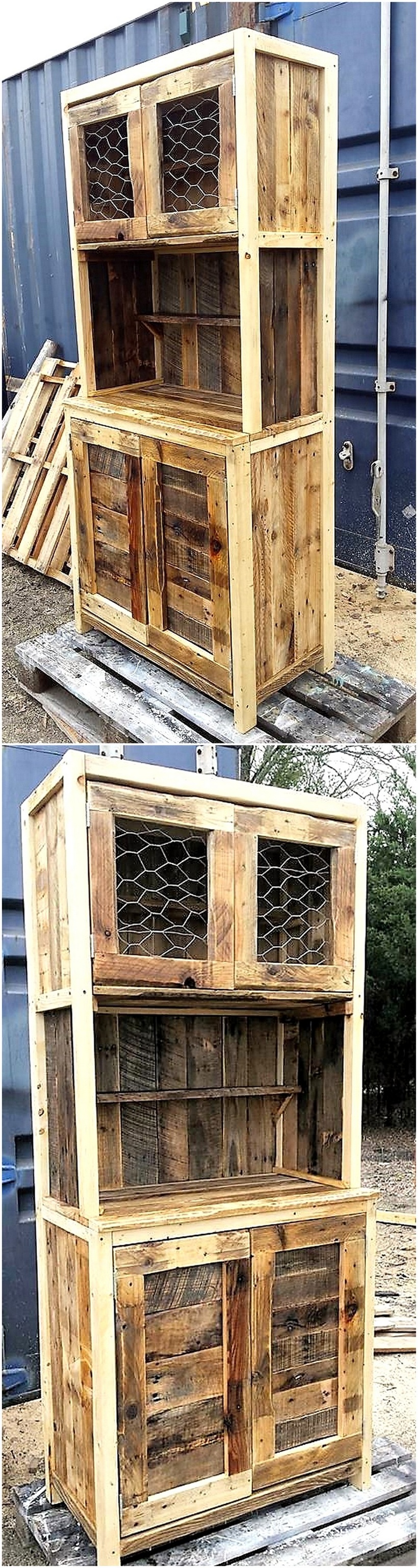 pallet rustic storage cabinet