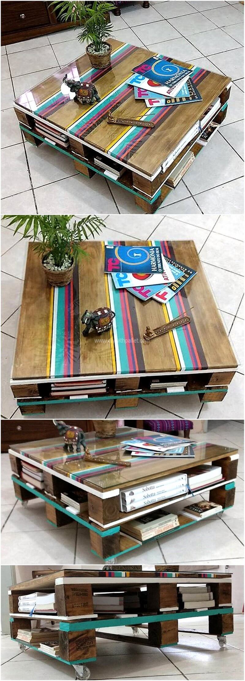 pallet table on wheels
