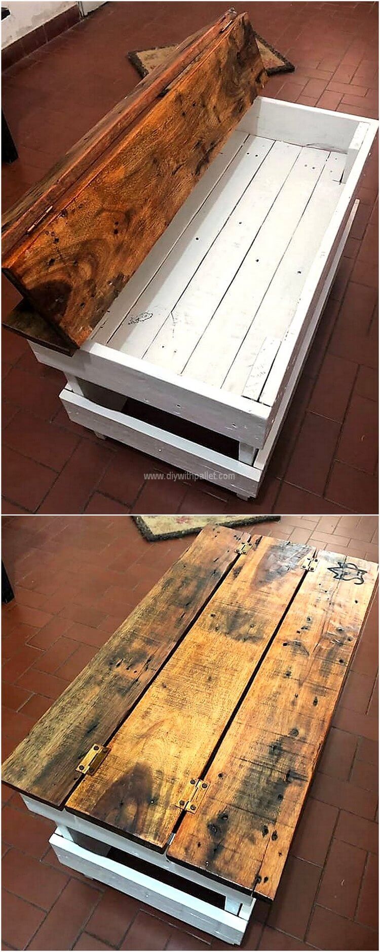 pallet table with storage