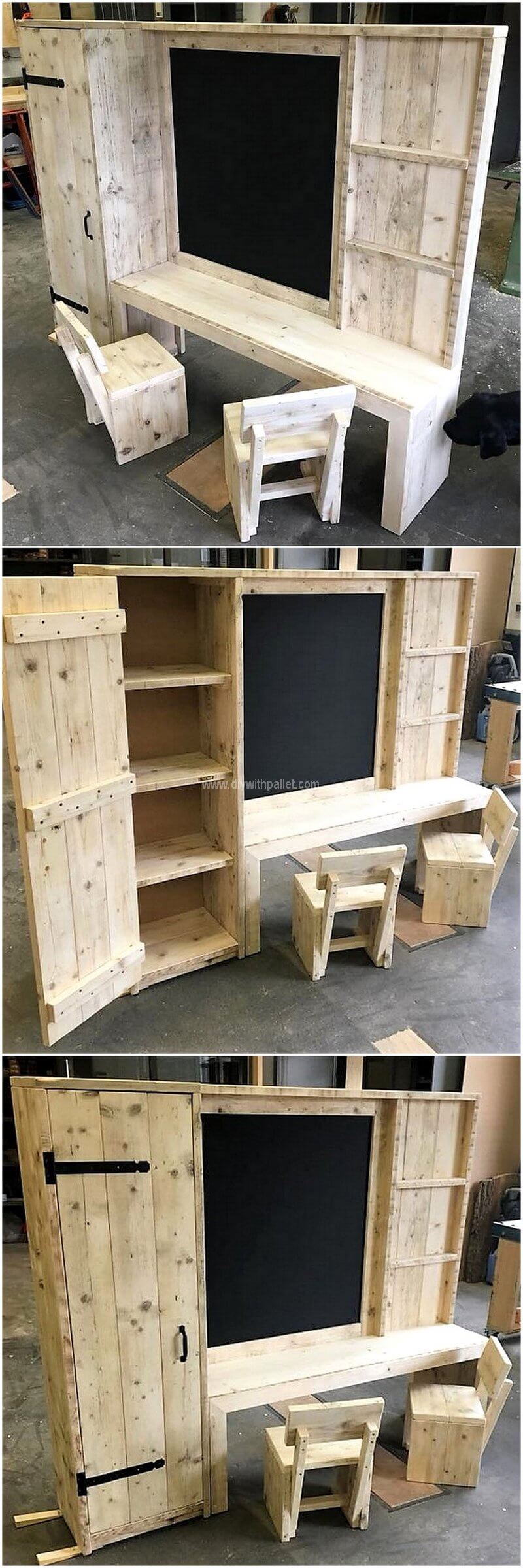 pallet vanity with attached closet