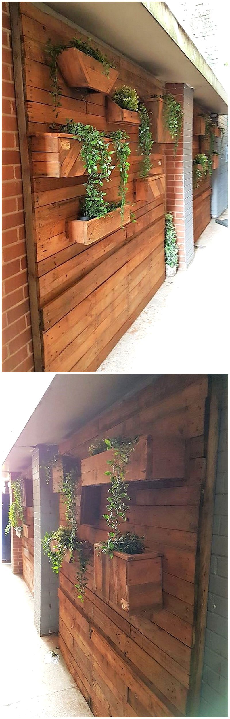 pallet wall decor planters