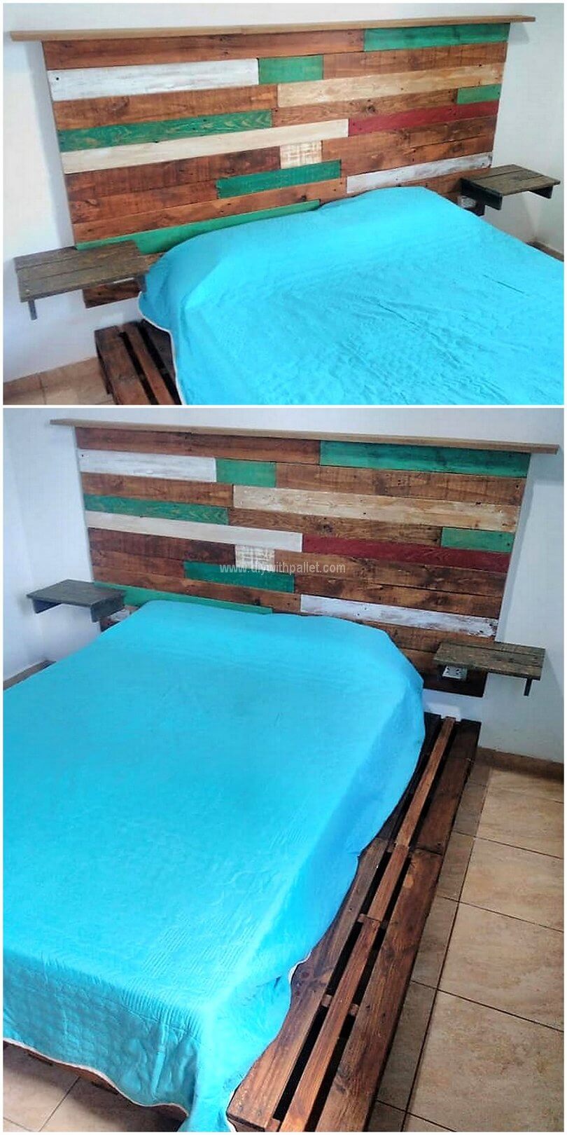 pallet wooden bed