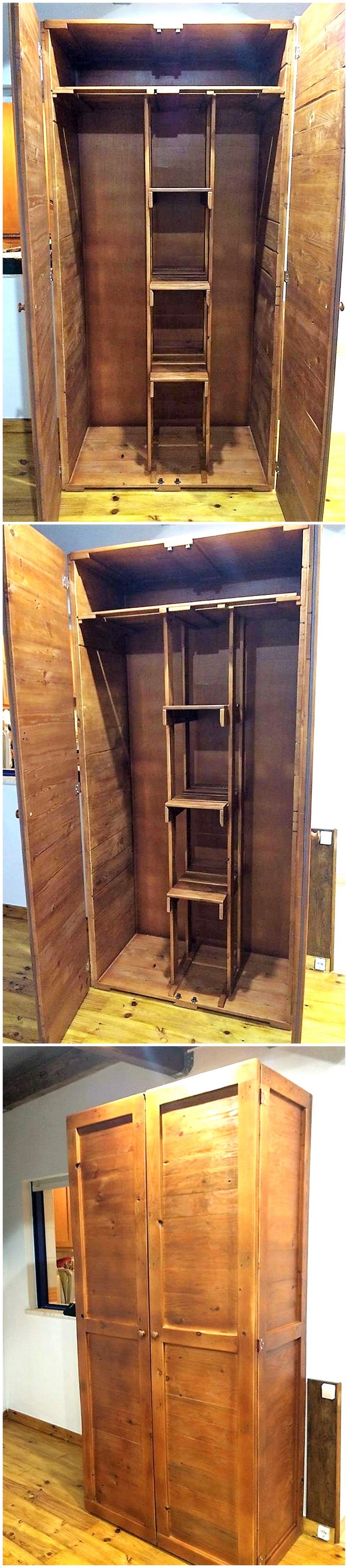 pallet wooden closet