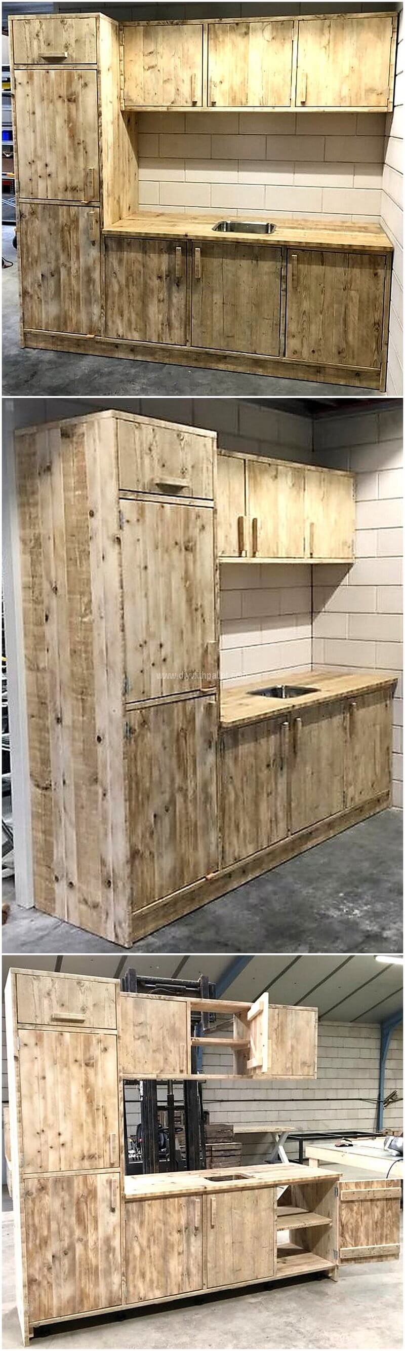 pallet wooden kitchen plan