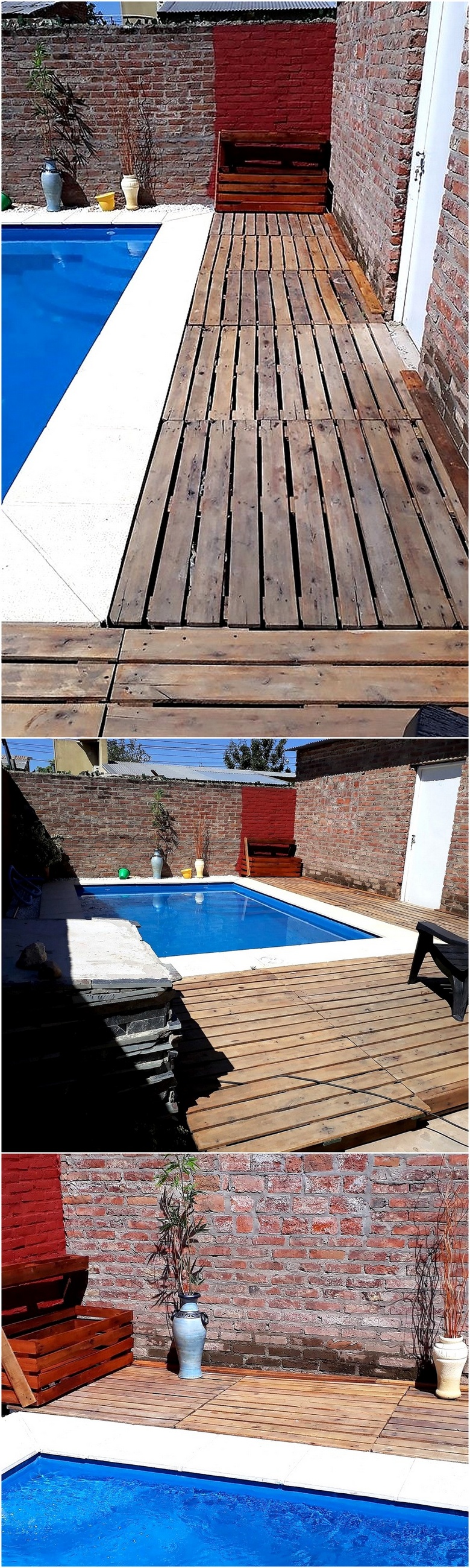 pallet works around pool