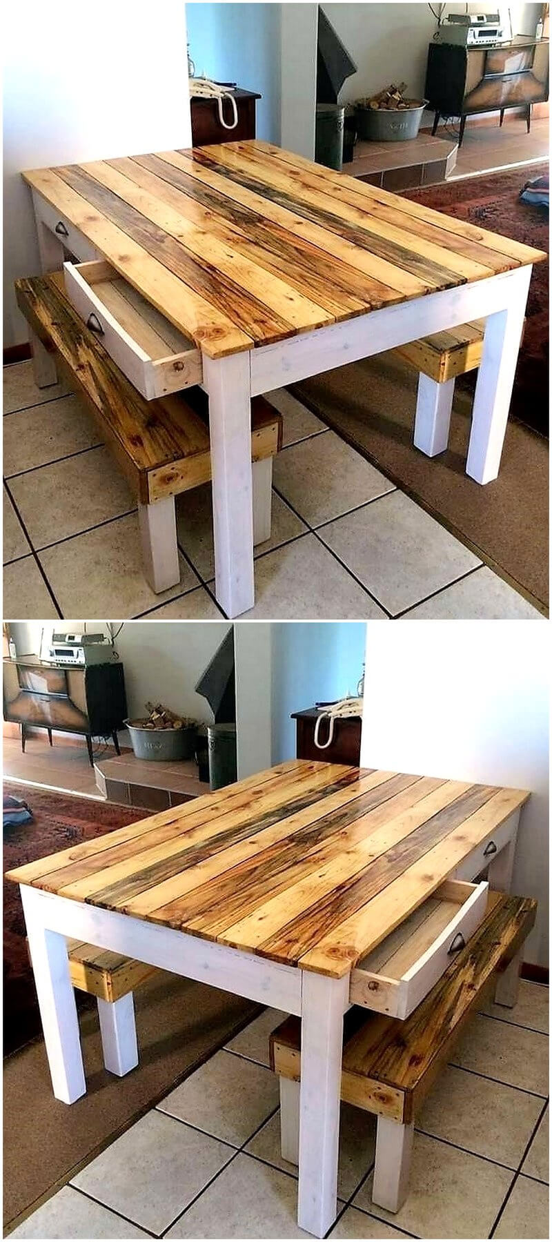 pallets dining table plan