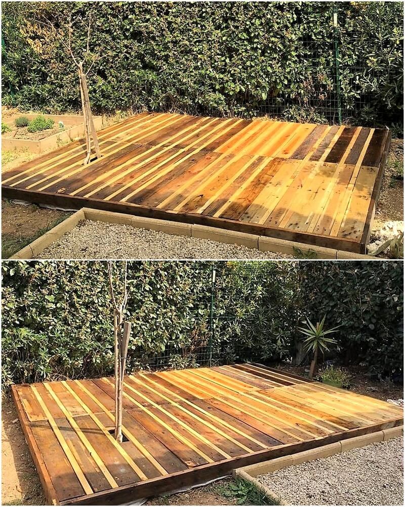 pallets garden deck floor idea 1