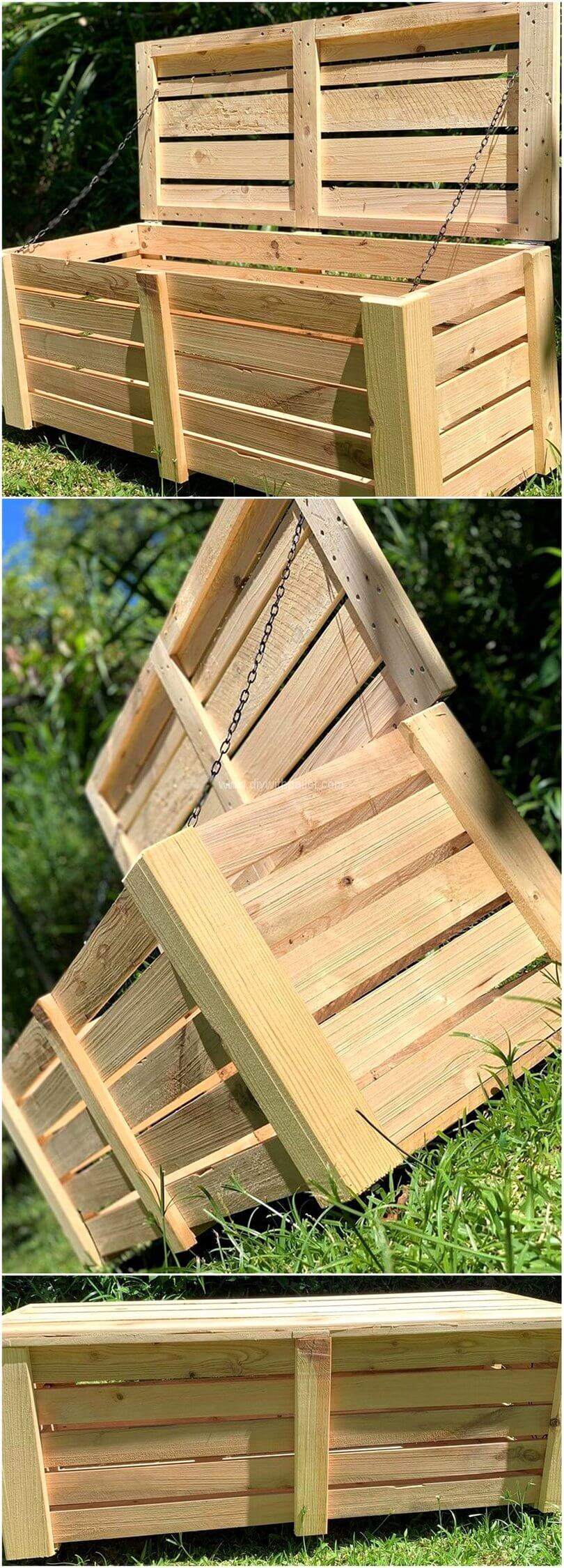 pallets made garden tool box