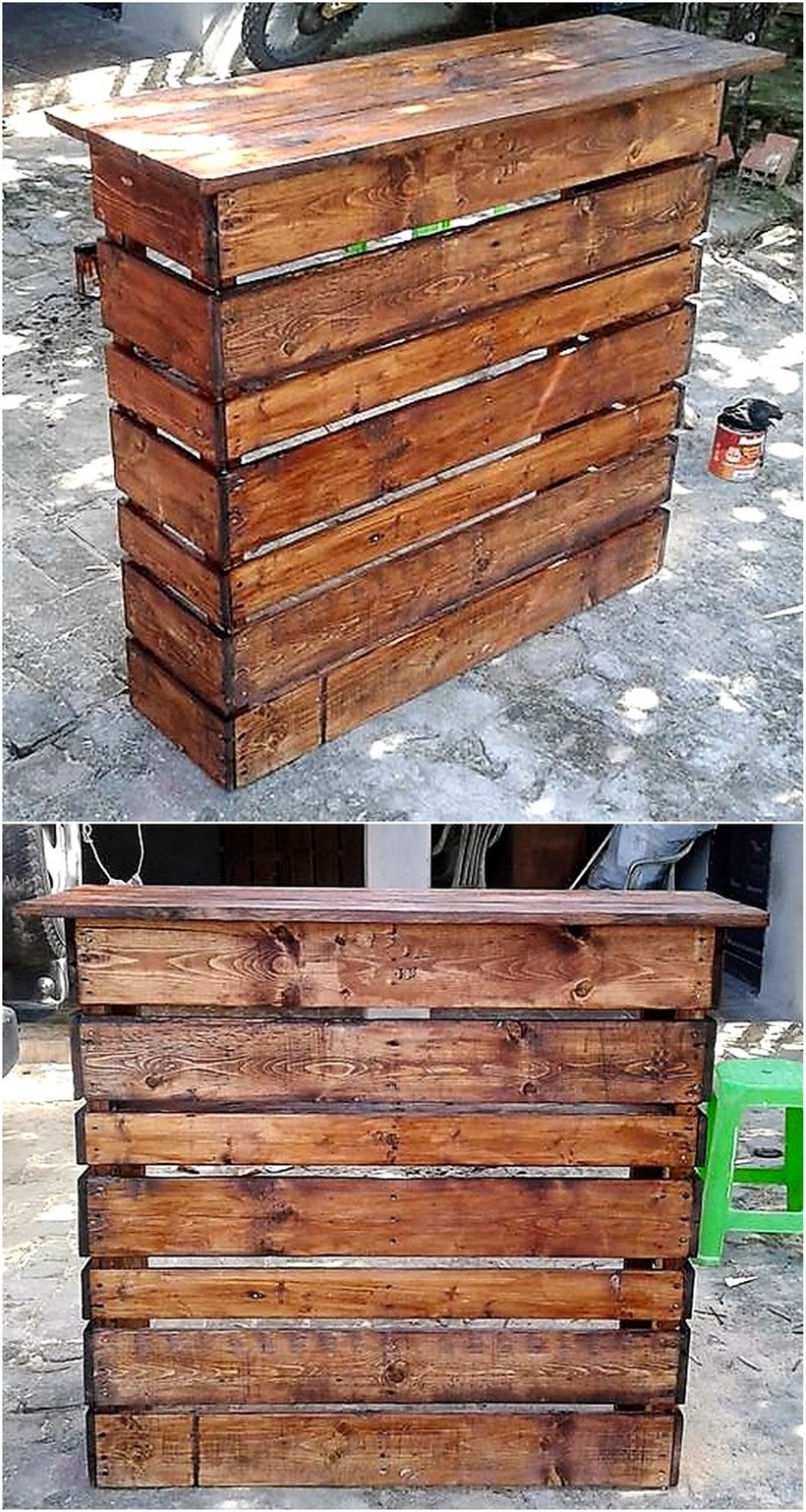 reclaimed wood pallet bar