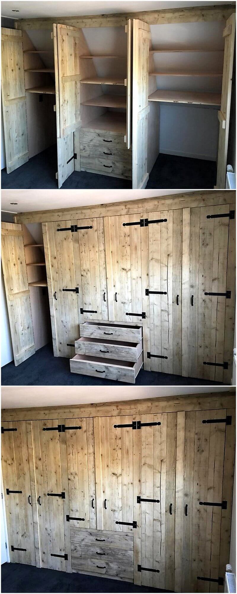 recycled pallet closet project