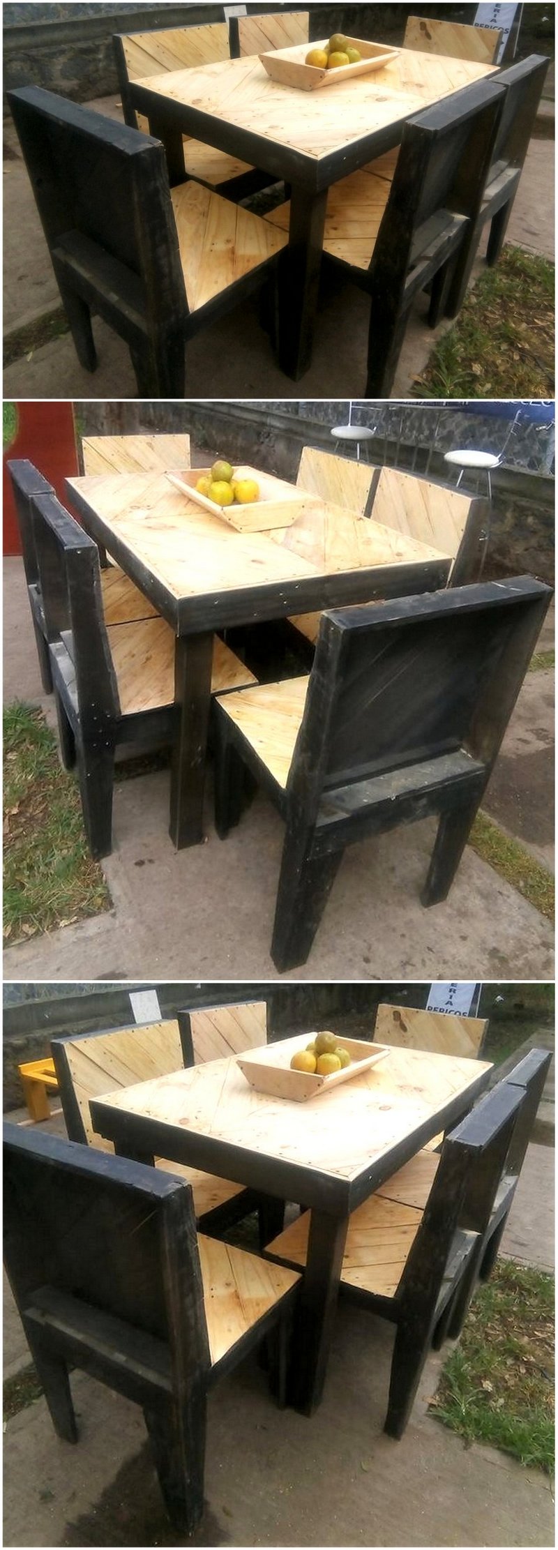 recycled pallet dining set