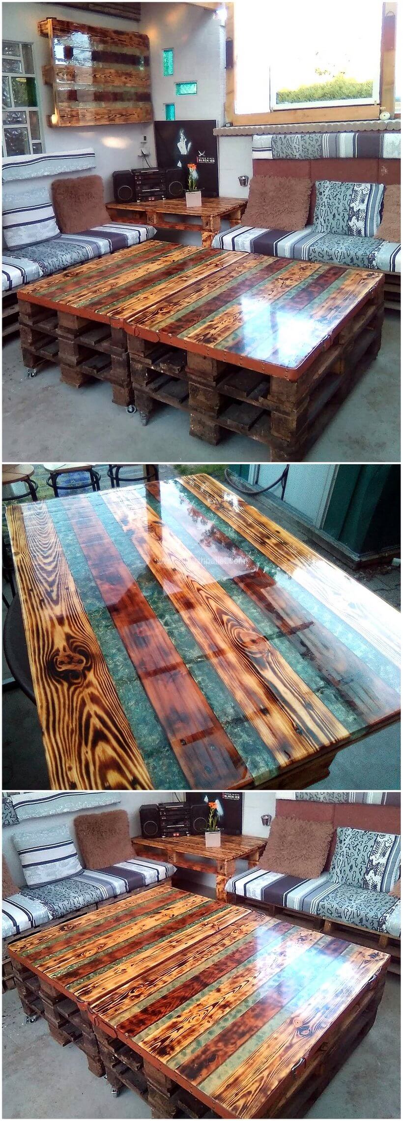 recycled pallet tables