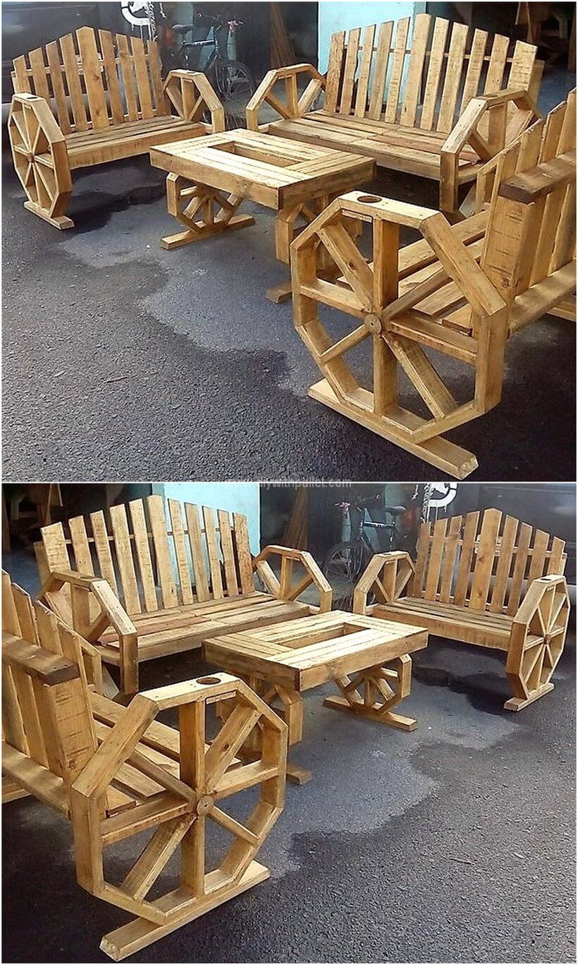 recycled pallets furniture set
