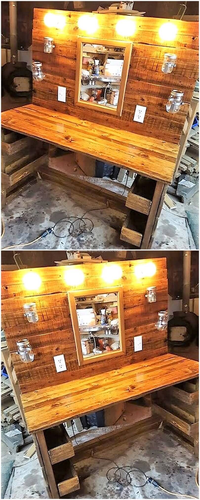 recycled wooden pallet vanity