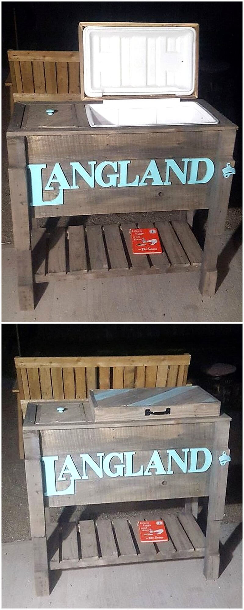 recycled wooden pallets cooler