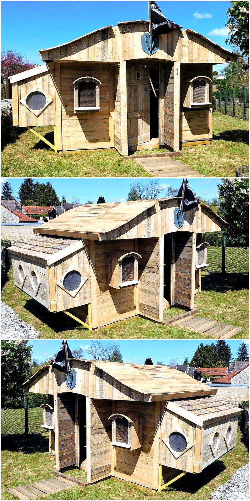 repurposed pallets garden cabin