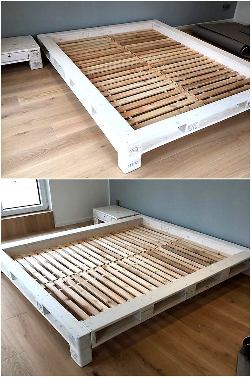 reused pallet bed frame