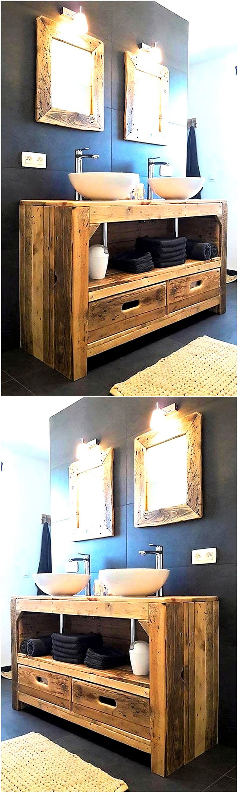 rustic sink plan with pallets
