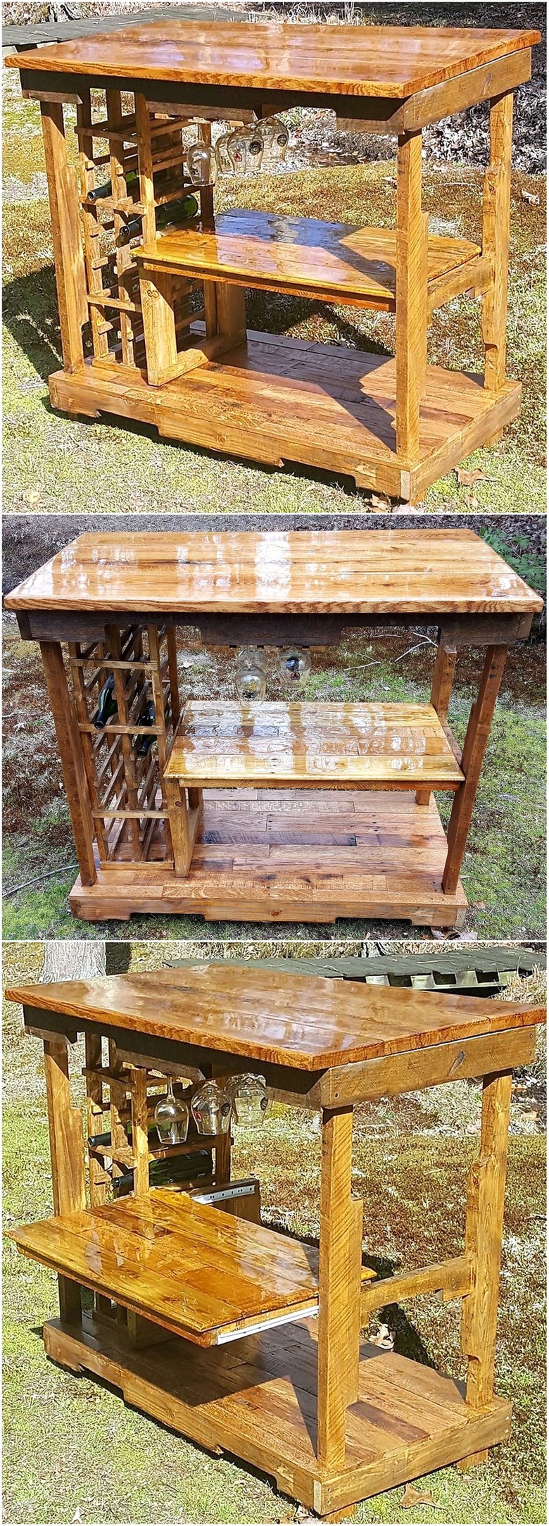 wood pallet patio bar table