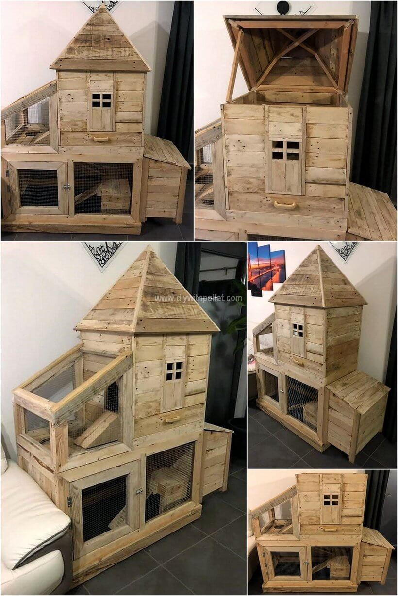 wood pallet rabbit house