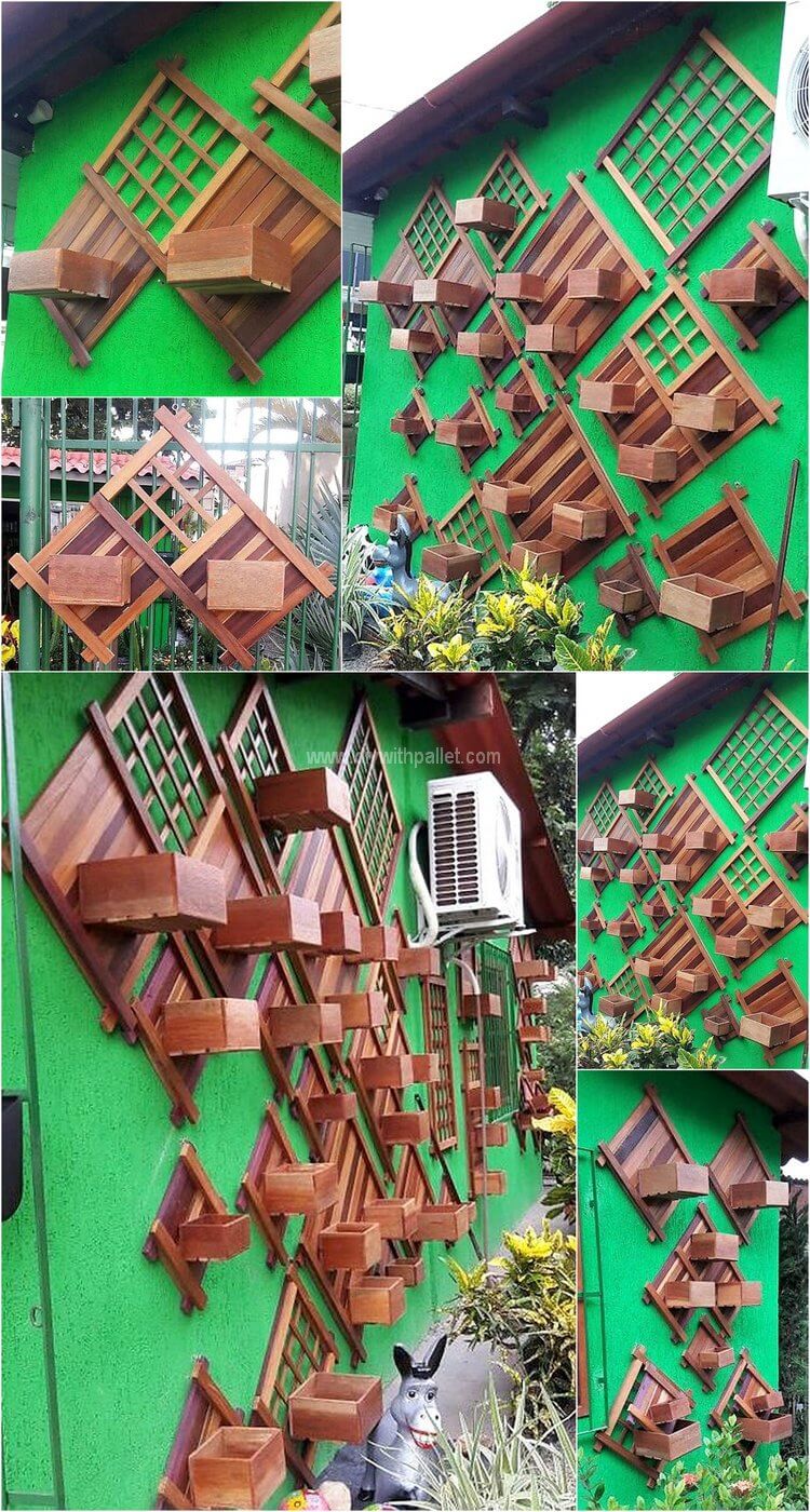 wood pallet wall planters