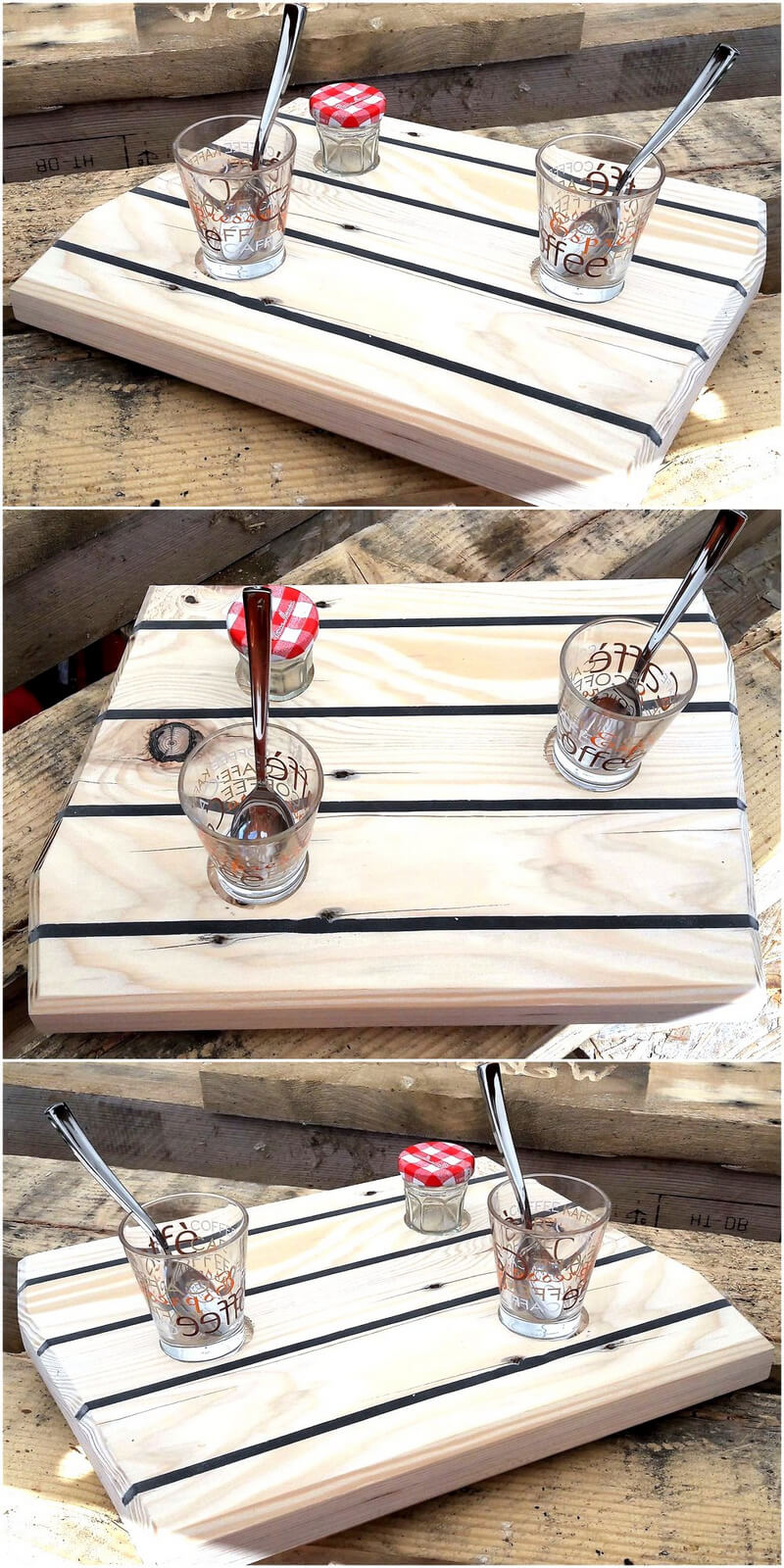 wood pallets serving tray