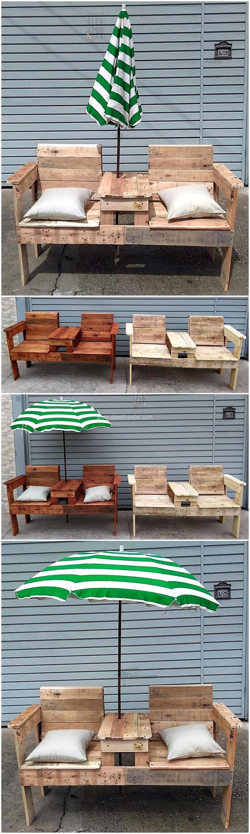 wooden pallet benches