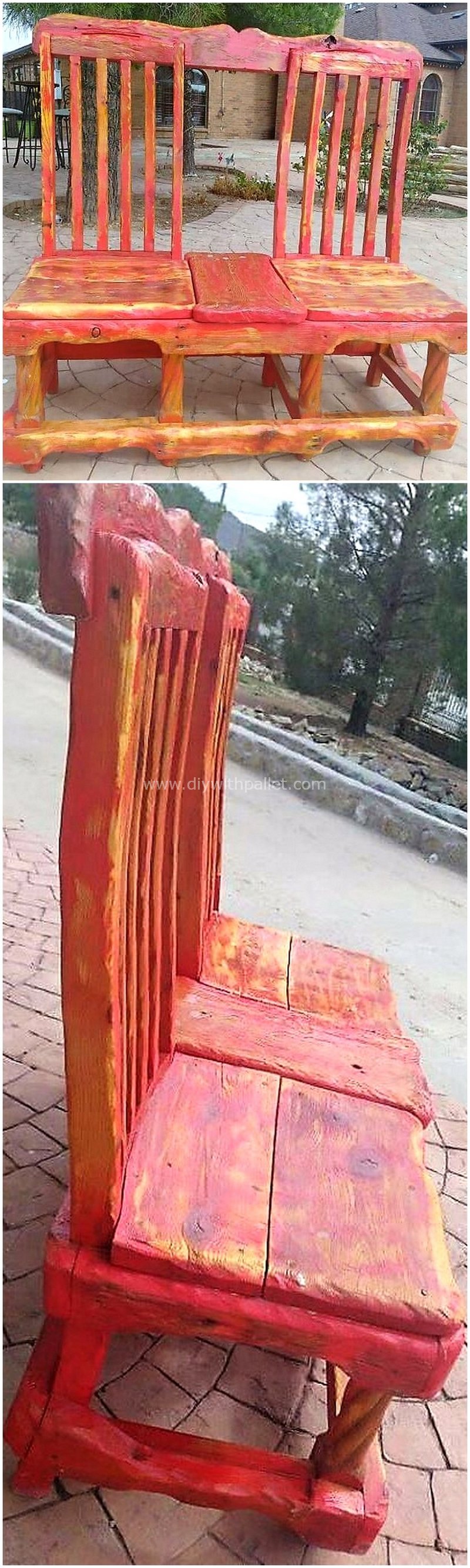 wooden pallet chair bench