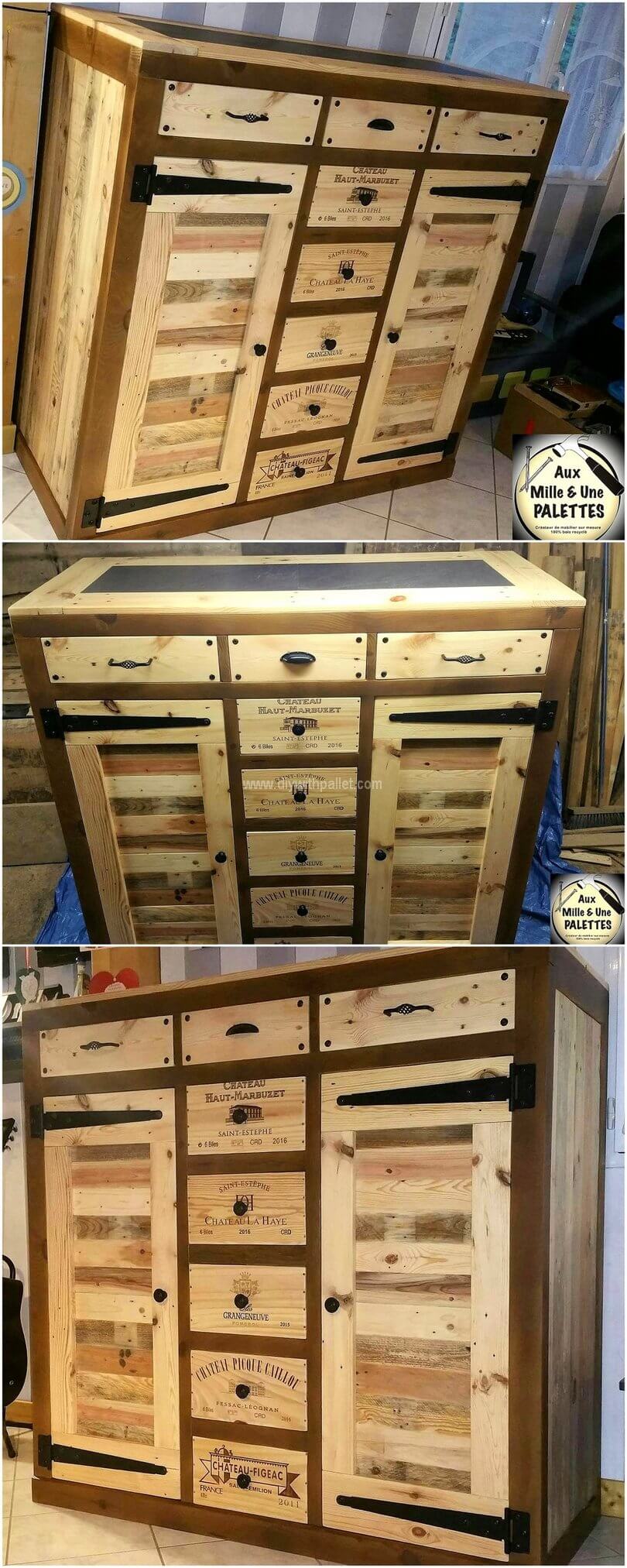 wooden pallet chest of drawers