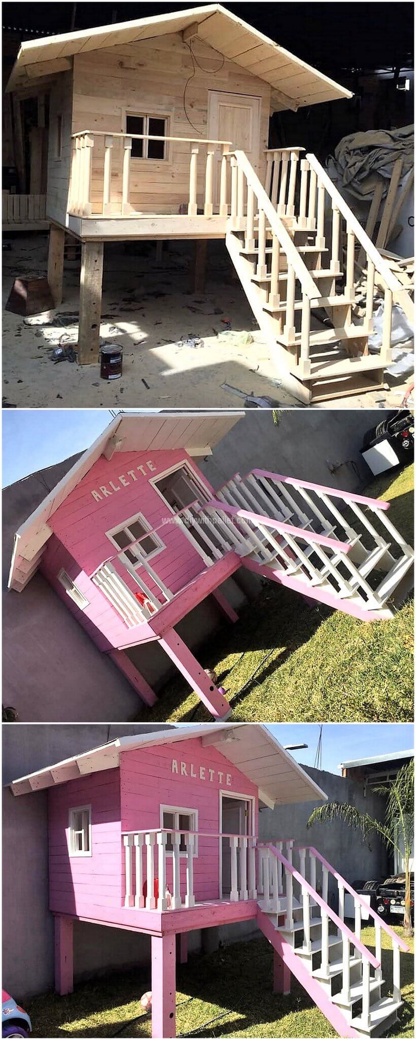 wooden pallet kids playhouse