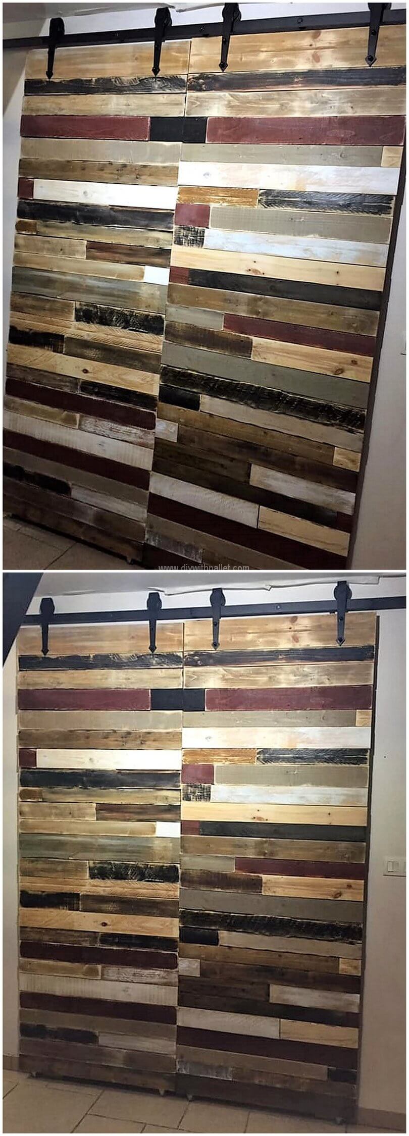 wooden pallet sliding door