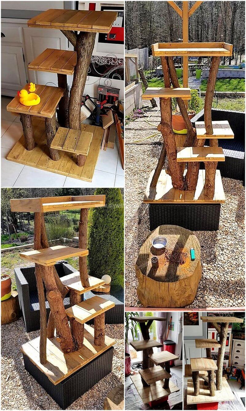 wooden pallets cat trees