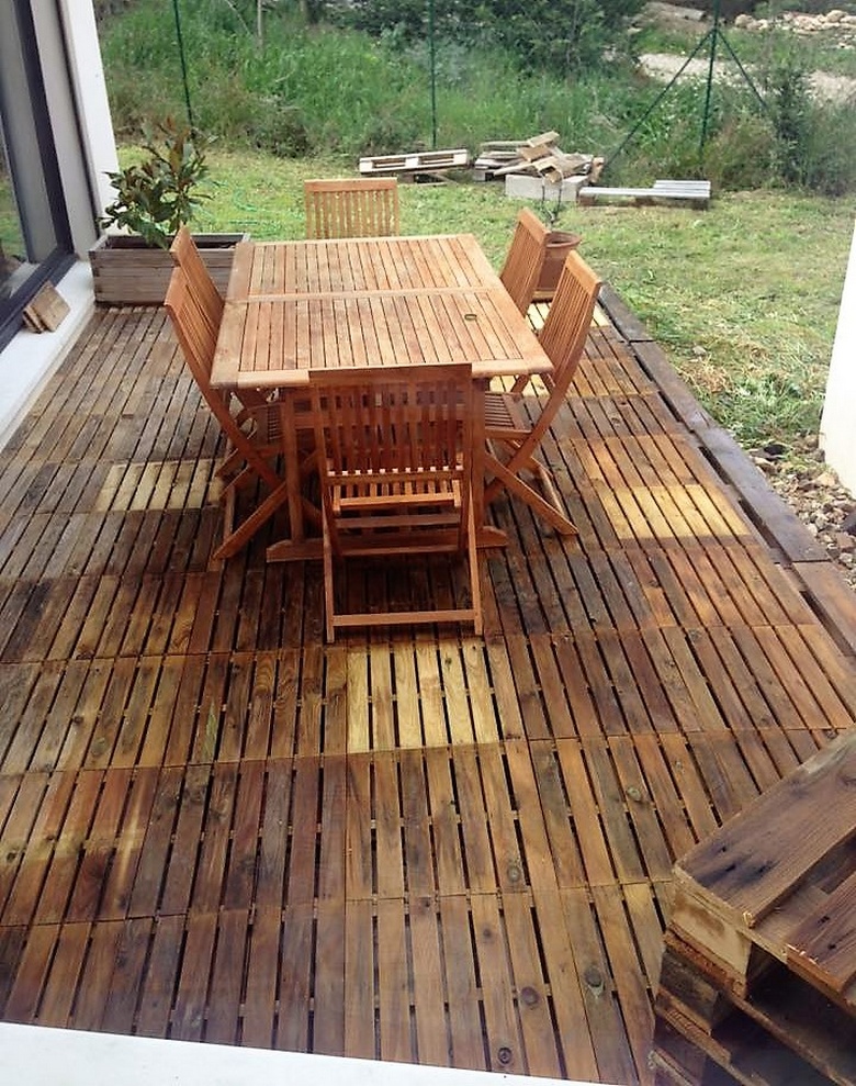 wooden pallets made deck