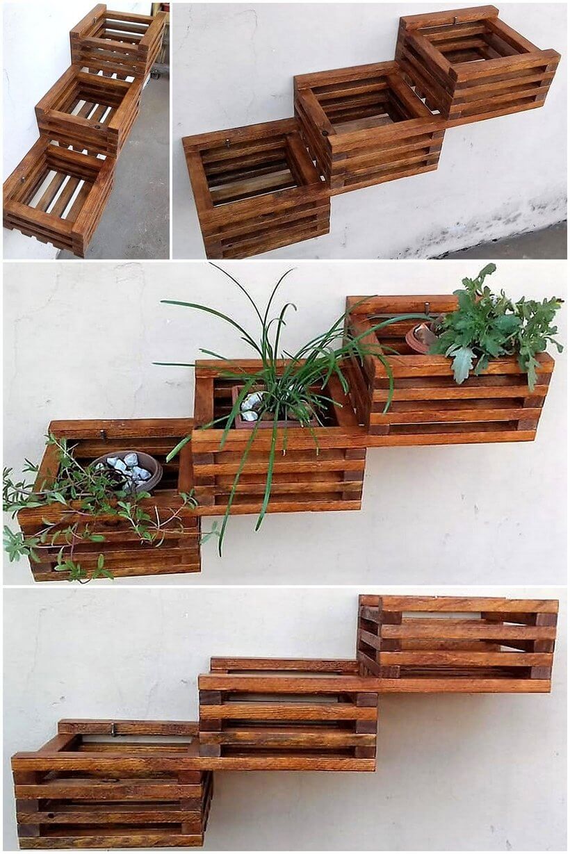 creative pallet wall planter
